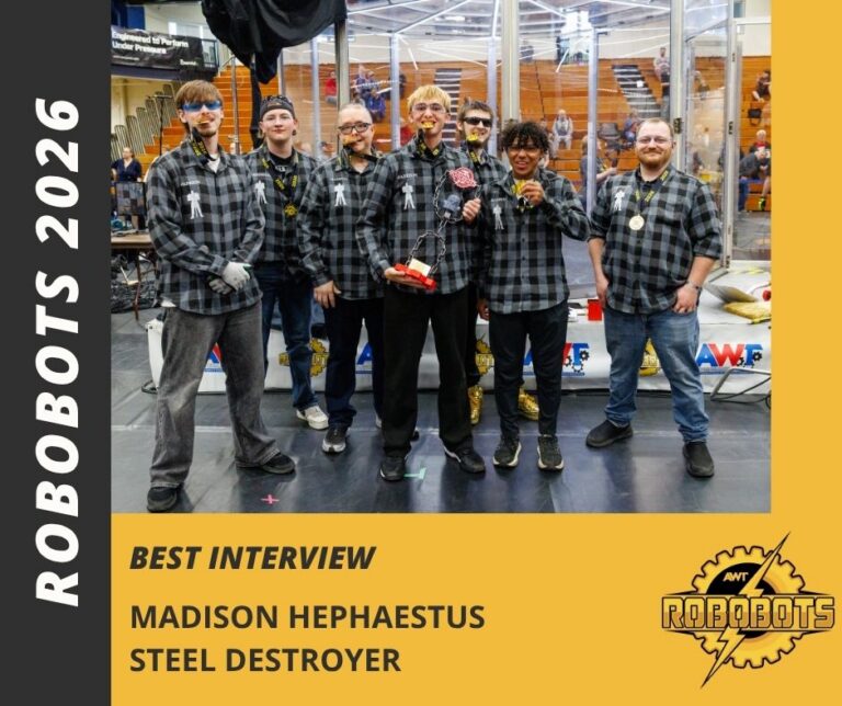 RoboBots 2026 Best Interview Madison Hephaestus steel destroyer
